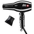 Solis Swiss Perfection 440 Föhn - Haarföhn mit 3 Temperatur- und 2 Gebläsestufen - Kaltluft-Taste - AC-Motor - 2300 Watt - Ionen Haartrockner - Schwarz