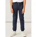 Name It Sweathose NKMSWEAT – Jogger mit verstellbarem Bund und Rippbündchen unifarben, casual, regular fit, angeraute Sweatware blau 128