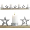 Marrakesch Boho Deko Adventskranz aus Metall & Holz 50cm | Kerzenständer Calistro für 4 Kerzen als Weihnachtsdeko innen | Moderne Deko Kerzenhalter Teelichthalter ideal Aesthetic Herbstdeko