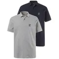 JP1880 Poloshirt Poloshirts Basic 2er-Pack Piqué gekämmte Baumwolle (2-tlg) blau 3XL