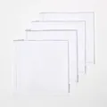 Stoffservietten weiß, 4erSet Servietten mit Hohlsaum 45x45 cm, Tischserviette...