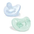 Chicco PhysioForma Silikon-Schnuller 2-6 Monate, 2 Stück, Schnuller-Set 2-6 Monate, unterstützt die physiologische Atmung und fördert die richtige Entwicklung des Mundes, hellblau