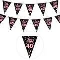 GoldRock 40. Geburtstag Girlande Rosegold - Deko für Frauen und Männer, Banner, Wimpelkette, Geburtstagsbanner 40 Jahre