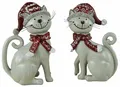 Posiwio Dekofigur Weihnachtliche Katze Minka 2er Set (2 St)