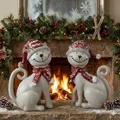 Weihnachtliche Katze Minka 2er Set - Höhe ca. 16 cm