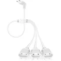VINATO 3 in 1 Verlängerungskabel Flachstecker, Eurostecker Verlängerung 20cm, Stromkabel Flach 250V/2,5A, Mehrfachsteckdose flachem Design für Haushalt und Reise