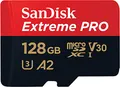 SanDisk Extreme PRO microSDXC UHS-I Speicherkarte 128 GB + Adapter & RescuePRO Deluxe (Für Smartphones, Actionkameras oder Drohnen, A2, Class 10, V30, U3, 200 MB/s Übertragung)
