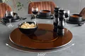 riess-ambiente Dekoteller 50cm bernstein – Glas, rund, 360° drehbar, Lazy Susan-Servierplatte (Einzelartikel, 1 St), Drehteller für Tisch & Dekoration – ideal für Ess- oder Wohnbereiche