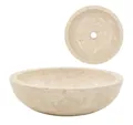 vidaXL Waschbecken NA Aufsatz-Waschbecken 40x12 cm Marmor Creme-farben rund