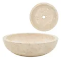 Aufsatz-Waschbecken 40x12 Cm Marmor Creme-farben Rund