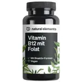 natural elements Vitamin B12 – 180 Tabletten – 6 Monate – 500µg Vit B12 & 200µg Folsäure/Tagesdosis