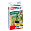 TESA Moskitonetz für Fenster mit Klettverschluss, gerollt, schwarz, 1,3 x 1,5 m