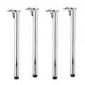 Relaxdays Tischbeine, 4er Set, HxD: 71 x 5 cm, klappbar, Tischfüße für Esstisch, Schreibtisch, Eisen, Klappfüße, Silber