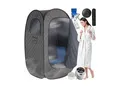 tectake® Mobile Dampfsauna, 2 l Dampfgenerator mit 1000 W, faltbar, 2 Aufbewahrungsfächer, inkl. Fernbedienung, Matte, Klappstuhl und Tragetaschen