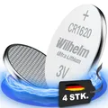 4 x CR1620 CR 1620 WILHELM Lithium Knopfzelle 3V 70mAh ø16x2,0mm Batterie DL1620, 6620