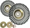 GARLAVIE 2X Unkrautbürste Freischneider 25,4mm Bohrung Drahtbürste Silber