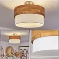 Campitello »Campitello« Deckenlampe aus Metall/Holz/Stoff, Nickel-matt/Natur/Weiß - Silber/Beige