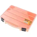 FORTE Tools Box ORG-10 Organizer Kleinteile Aufbewahrung ( 000051144705 ) 251 x 200 x 44 mm mit 10 Fächer für Nägel Schrauben Dübel Handwerkzeuge - Orange/Transparent