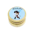 GICO Milchzahndose Pirat Zahndose Milchzähne Bilderdose aus Holz mit Drehverschluss 44 mm (Pirat) - 7010