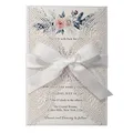 KUCHYNEE Weiße lasergeschnittene hohle Spitzen Einladungskarten mit Umschlägen - Elegante Hochzeitseinladung für Brautduschen Brautparty Geburtstagseinladungen, 20 Stück
