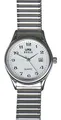 UMR Uhren aus Ruhla Damenuhr Zugband Flexband Elegance 7550-0 Datum  NEU