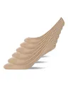 Snocks Füßlinge Damen & Herren aus Bio-Baumwolle 6 Paar - Unsichtbare Sneakersocken mit Silikonstreifen - Weich & Atmungsaktiv Ballerina Söckchen - Gr. 43-46 - Farbe Hellgrau