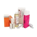 EpilWax Royal Complete Epilation Kit mit: Professionellem Wachswärmer 4 Roll-On Wachs 100 ml Argan, 100 Epilierstreifen, 1 Flasche mit 250 ml Öl nach der Epilation - (Royal Serie l'Argan 4)
