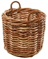 Rattankorb Aufbewahrungskorb Flechtkorb rund Rattan Cane mit Henkeln Cane Gr L