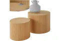 tectake Couchtisch Beistelltisch 2er Set Danny rund, in Eichenoptik, pflegeleicht (1-St., Komplettset), Großer und kleiner Beistelltisch in charmanter Eichenoptik