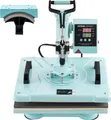 VEVOR Hitzepresse, 12 x 15 Zoll, 2-in-1 Wärmeübertragungsmaschine mit Hutpresse, 360° schwenkbare T-Shirt-Pressmaschine, digitale präzise Steuerung, schnelle gleichmäßige Erwärmung , Grün