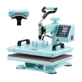 VEVOR Hitzepresse, 2-in-1 Wärmeübertragungsmaschine mit Hutpresse, 360° schwenkbare T-Shirt-Pressmaschine, Digitale präzise Steuerung, schnelle gleichmäßige Erwärmung für T-Shirts/Hüte/Kappen, Grün