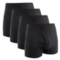 HERMKO 3940 4er Pack Herren Pagen mit Eingriff Schlüpfer und angeschnittenem Bein hoher Bund/Leib aus 100% Bio-Baumwolle, Größe:D 8 = EU XXL, Farbe:schwarz