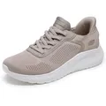 Skechers Damen Bobs Squad Chaos Current Muse Sneaker, Taupe Textile, 39 EU