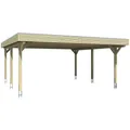 SKANHOLZ Carport "Spessart", BxT: 611 x 604 cm, Firsthöhe: 258 cm, lasiert - weiss