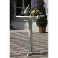 Gardenson Gartenklapptisch Veba, Weiß, Metall, rund, 70x110x70 cm, FSC Mix, Europäischer Sicherheitsstandard, UV-beständig, wetterbeständig, wetterfest, Freizeit, Campingzubehör, Campingtische