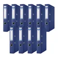 Donau Premium Ordner Schmal 10er Pack/DIN A4 / 5 cm / 10 Stück/Navy blau/Kunststoffbezug PP/Carton Papier Schlitzordner Büroordner Aktenordner Ringordner/Grünen Punkt