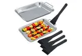 Spetebo Grillpfanne Edelstahl Grillpfännchen Set - 6 teilig, Edelstahl (Anzahl, 1-tlg., Stück), lebensmittelecht