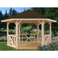 Palmako Holz-Pavillon Betty Natur unbehandelt 384 cm x 337 cm ohne Fußboden