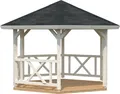 Holzpavillon PALMAKO "Betty", beige (natur), B/H/T: 423cm x 313cm x 423cm, Pavillons, Holzpavillon, BxT: 423x423 cm, naturbelassen