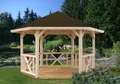 Gartenpavillon Holzpavillon Holz BETTY 337x338 cm 6-Eck Pavillon Gartenhaus