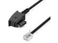 deleyCON deleyCON 6m Telefonkabel TAE-F auf RJ11 Stecker 6P4C Analoge LAN-Kabel