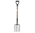 PROREGAL® Spatengabel Dunggabel Mistgabel Mistforke Heugabel Streugabel mit D-Griff aus Holz