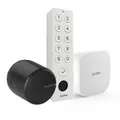 tedee GO 2 Set | smartes Türschloss Schwarz | WLAN-Bridge | biometrisches Tastenfeld Weiß | Smart-Home-Lösung iOS, Android | PIN + Fingerprint | Bluetooth | Auto-Unlock | Keine Installationshardware