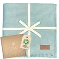DIKOS® Babydecke Mint *100%* GOTS Bio Baumwolle | Neugeborenen Decke Kinderwagen mintgrün ganzjährig | Kuscheldecke Mädchen Junge Strickdecke | Baby Erstausstattung Babygeschenke Geschenk zur Geburt