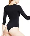 FALKE Damen Shapewear Ganzkörper-Body Stringbody W Bo Baumwolle Langarmbody 1 Stück, Schwarz Black 3009, S 36-38