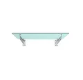 BuyLando Shop - [Modell - Milchglas] - Glasvordach - VSG Glas - inkl. Edelstahlhalter - Variationen (S-Form - Halter, 180x90cm)