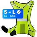 Prowiste Warnweste Reflektierende Fahrradweste - Laufweste Damen & Herren - Warnweste (Unisex Einheitsgröße, 1-tlg., 1teilig) XS - L Sicherheitsweste für Damen & Herren - Atmungsaktiv - Leicht gelb 60cm | XS - L