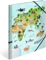 HERMA Sammelmappe A4 Weltkarte, Eckspanner-Mappe aus Pappe mit Kindergarten Moti