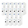 DONAU Premium Ordner Schmal 10er Pack/DIN A4 / 5 cm / 10 Stück/Weiße/Kunststoffbezug PP/Carton Papier Schlitzordner Büroordner Aktenordner Ringordner/Grünen Punkt