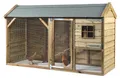Fatmoose Hühnerstall mit Auslauf CosyChicken Cottage aus Holz - 243x95x148 cm